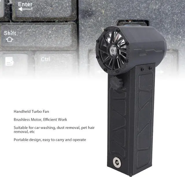 Alt view image 3 of 7 - Handheld Turbo Fan, Portable Mini Turbo Fan Stepless Adjustable Speed Electric Cleaner Air Duster Keyboard Cleaner for Laptop, Computer