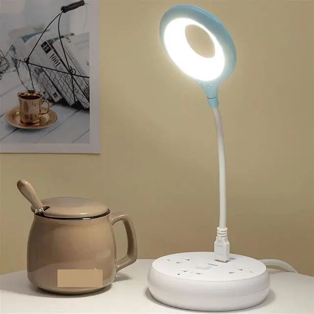 Alt view image 2 of 4 - Small Black Table lamp Portable Desk Lamp LED Light for Computer Laptop Ring Eye Care Led Lamp Desk Lamp (Color : Blue) ()