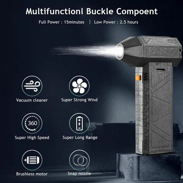 Alt view image 3 of 7 - Mini Jet Blower, High Speed 130000RPM Jet Fan Mini Blower Portable and Rechargeable Turbo Air Blower Super Jet Fan, Keyboard and Computer Cleaner, Electric Air Duster