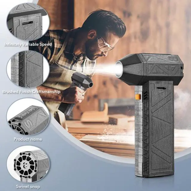 Alt view image 6 of 7 - Mini Jet Blower, High Speed 130000RPM Jet Fan Mini Blower Portable and Rechargeable Turbo Air Blower Super Jet Fan, Keyboard and Computer Cleaner, Electric Air Duster