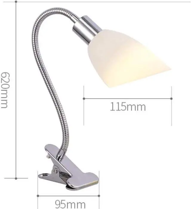 Alt view image 2 of 7 - LED Desk Lamp Plug-in Reading Light Writing Lamp for Students and Children Portable Table Lamp with Clip-on Lamp, Three-Stage Dimming Table Lamp Reading Lamp