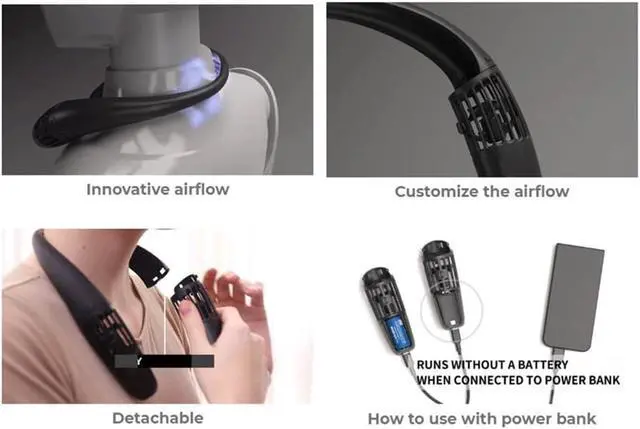 Alt view image 3 of 5 - Portabl Wearable fan for cooler outdoor life, Portable Neck fan (WHITE)