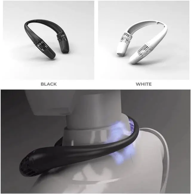 Alt view image 5 of 5 - Portabl Wearable fan for cooler outdoor life, Portable Neck fan (WHITE)