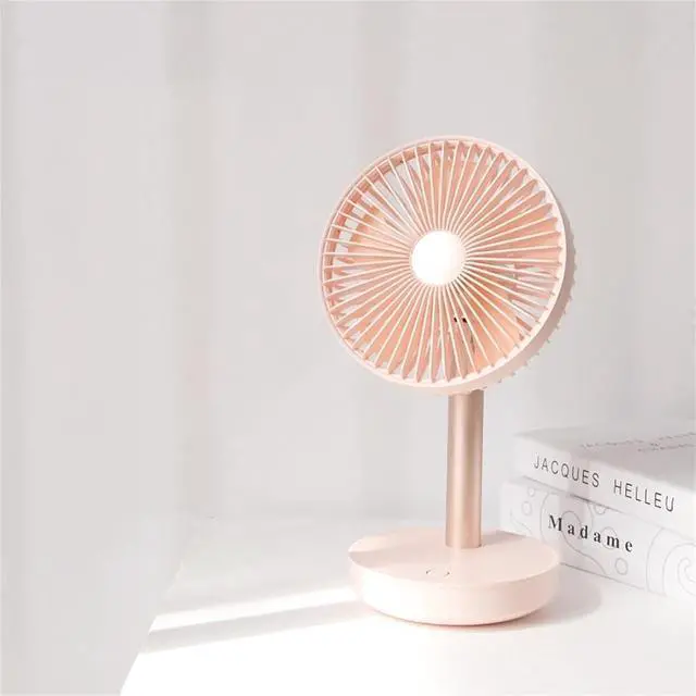 Main image of Portable Desktop Fan, Outdoor Camping Silent Two-Way Charging 4000mAh Office Dormitory Home Enhanced 5 Fan Blade Mobile Fan (Color : Pink)