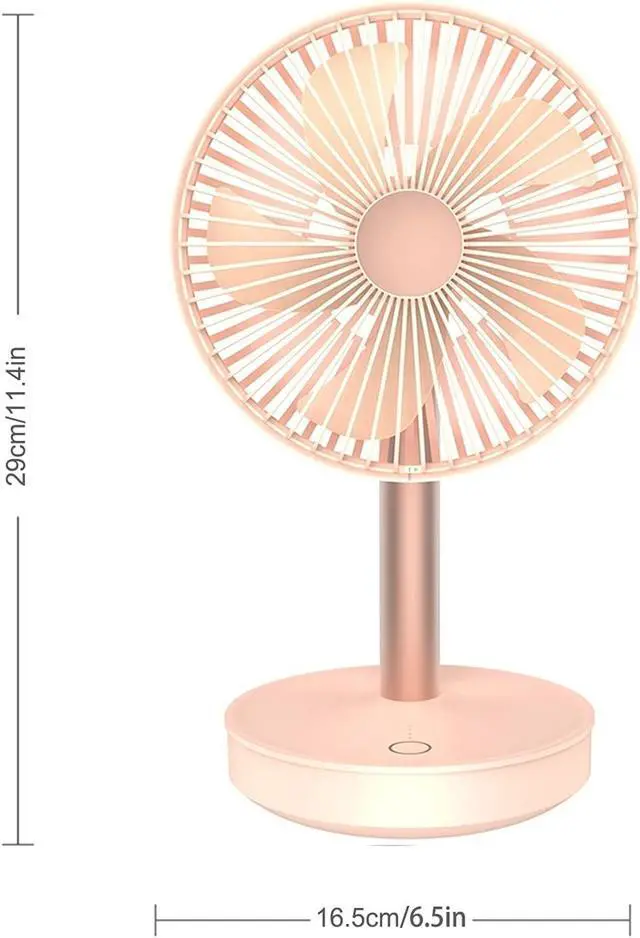 Alt view image 2 of 7 - Portable Desktop Fan, Outdoor Camping Silent Two-Way Charging 4000mAh Office Dormitory Home Enhanced 5 Fan Blade Mobile Fan (Color : Pink)