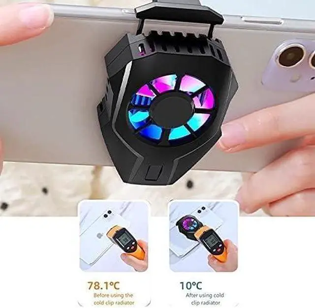 Alt view image 5 of 5 - Portable Mobile Phone Cooler Cooling Fan Smartphone Game Holder Cooling Pad Back Clip