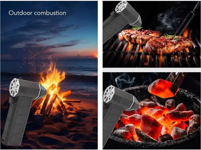 Alt view image 2 of 7 - Portable Super Jet Fan Stepless Speed Control QC15W Fast Charge Pocket Dust Blower for Car Computer Keyboard Outdoor