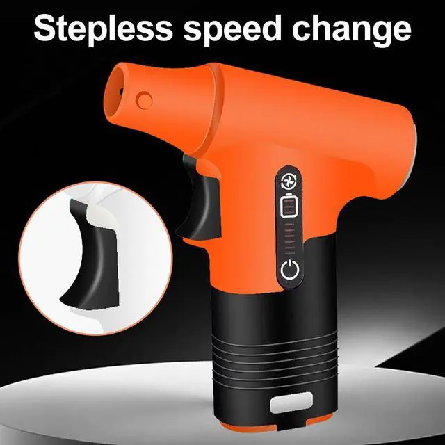 Alt view image 5 of 7 - Asixxsix Mini Turbo Fan, Cordless Portable Electric Blower, 120000rpm Rechargeable Handheld Fan with 3 Speed, USB C Fast Charging, for Electronics Cleaning, Computers, Outdoors (Orange)