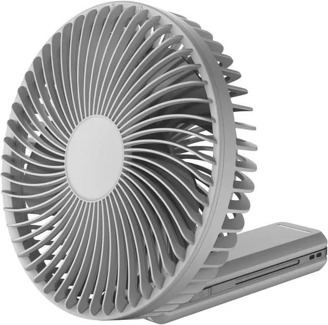 Alt view image 6 of 6 - Hand-held Big Head Fan Household Outdoor Desktop Small Fan Portable Folding 4000ma Long Endurance 4 Speed Small Fan(Gray)
