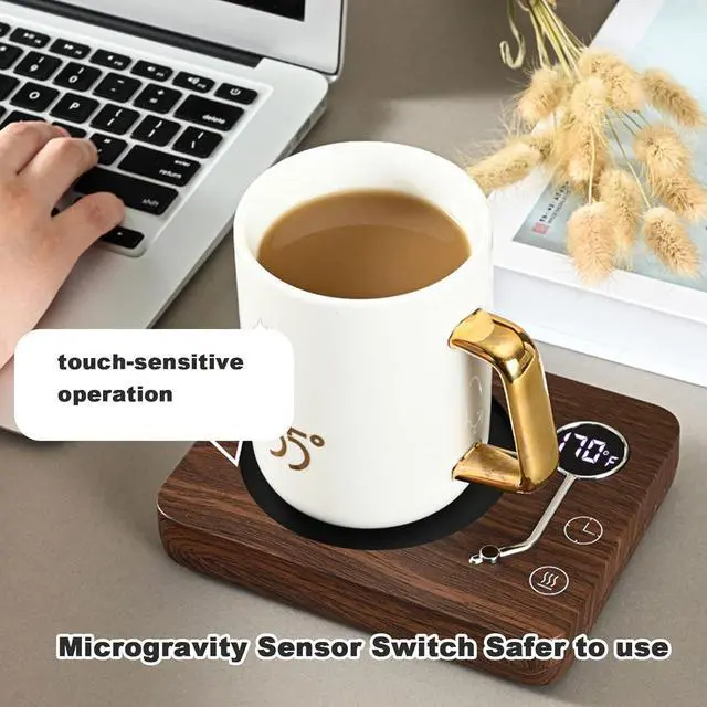 Alt view image 3 of 7 - Coffee Mug Warmer for Desk3-Temp Settings & 12-Hour Timer Coffee Warmer Candle Warmer Auto Shut Off  Wax Warmer for Scented Wax Heating Coffee Mug for Coffee, Tea, Milk (Black)