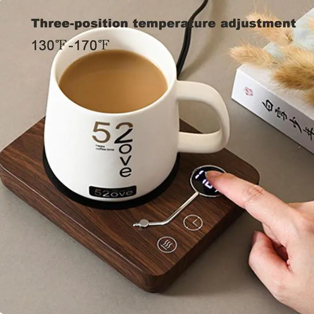 Alt view image 4 of 7 - Coffee Mug Warmer for Desk3-Temp Settings & 12-Hour Timer Coffee Warmer Candle Warmer Auto Shut Off  Wax Warmer for Scented Wax Heating Coffee Mug for Coffee, Tea, Milk (Black)