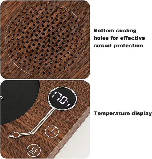 Alt view image 6 of 7 - Coffee Mug Warmer for Desk3-Temp Settings & 12-Hour Timer Coffee Warmer Candle Warmer Auto Shut Off  Wax Warmer for Scented Wax Heating Coffee Mug for Coffee, Tea, Milk (Black)