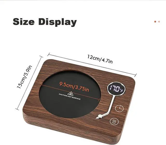 Alt view image 7 of 7 - Coffee Mug Warmer for Desk3-Temp Settings & 12-Hour Timer Coffee Warmer Candle Warmer Auto Shut Off  Wax Warmer for Scented Wax Heating Coffee Mug for Coffee, Tea, Milk (Black)