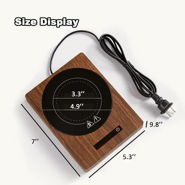 Alt view image 7 of 7 - Coffee Mug Warmer, Candle Warmer with Auto Shut Off & 5-Temp Settings & 8-Automatic Shutdown, Mug Warmer for Desk, Coffee Cup Warmer for Coffee, Beverage, Candle, Milk, Tea