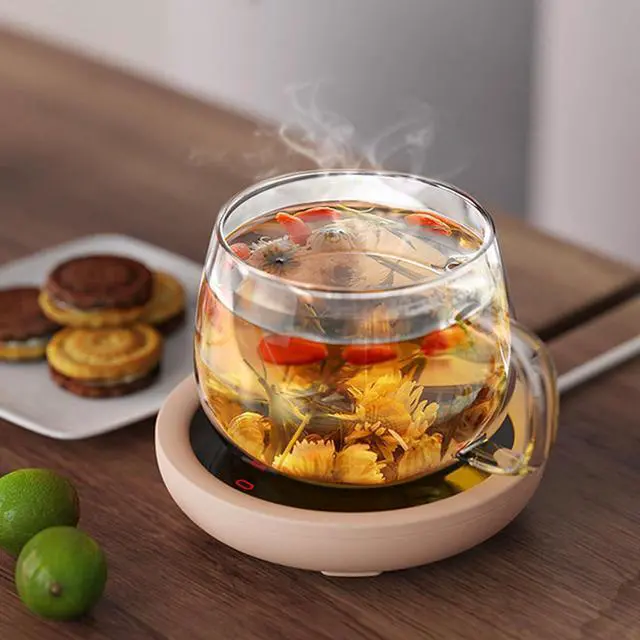 Alt view image 3 of 7 - Coffee Mug Warmer, Microgravity Switch Electric MugCup Warmer for Desk, Electric Beverage Candle Wax Cup Warmer for Hot Tea, Cocoa, MilkMug Warmer for Desk (Green)