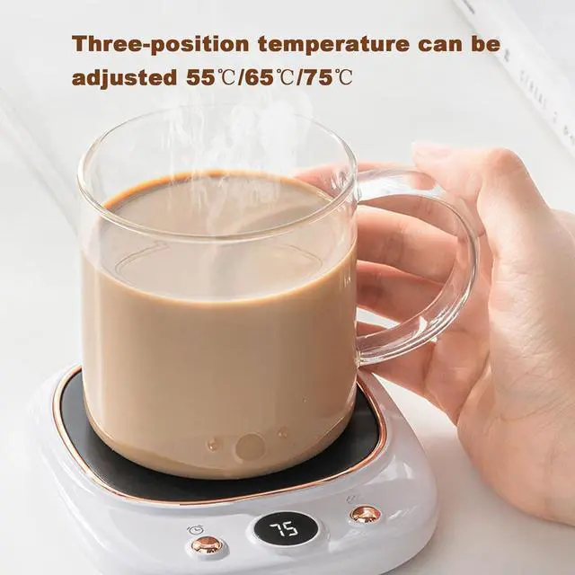 Alt view image 6 of 7 - Self Heating Coffee MugMug Warmer, Smart Coffee Warmer with Auto Shut Off Timer, Coffee Mug Warmer with 3-Temp Setting, Coffee Cup Warmer for Milk/Tea/Coffee, Coffee Warmer for Desk (Green)