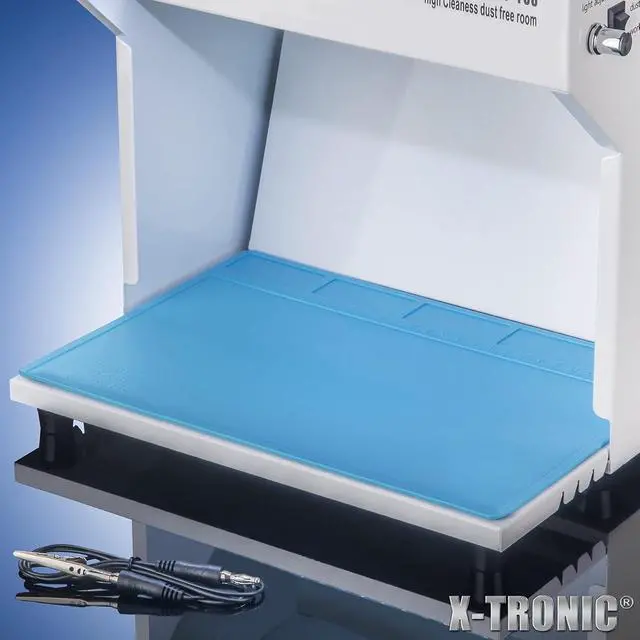Alt view image 6 of 7 - X-Tronic Model #DFX-100  20 Watt Compact Dust Free Room  Adjustable Fan Speed  Adjustable Dust Detection and Work Light  Work Table w/Silicone Work Mat  Antistatic Alligator Clip  Lint Roller