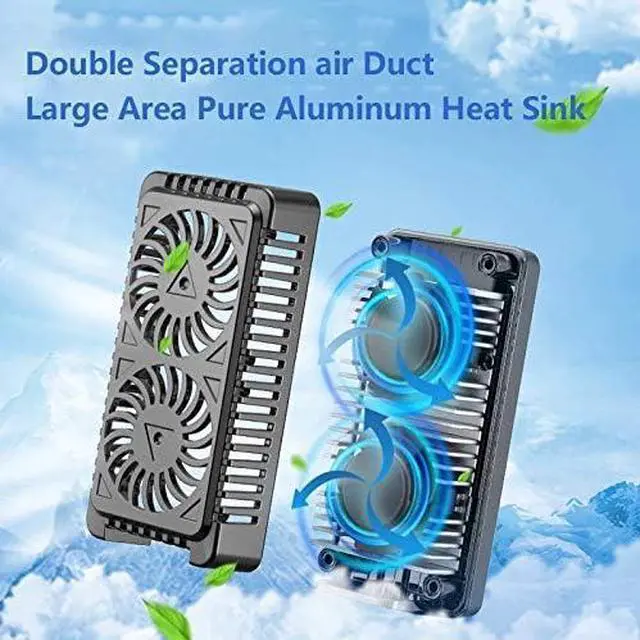 Alt view image 6 of 7 - Mobile Phone Cooler Handheld Radiator Support Most Mobile Phones Cooling Fan Holder Heatsink Stand for Gaming