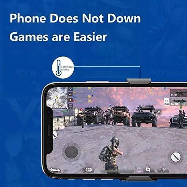 Alt view image 7 of 7 - Mobile Phone Cooler Handheld Radiator Support Most Mobile Phones Cooling Fan Holder Heatsink Stand for Gaming