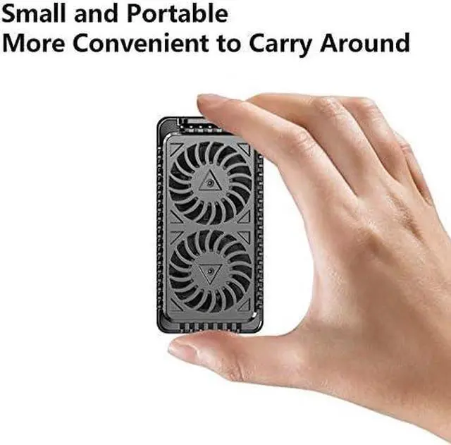 Alt view image 5 of 7 - Mobile Phone Cooler Handheld Radiator Support Most Mobile Phones Cooling Fan Holder Heatsink Stand for Gaming