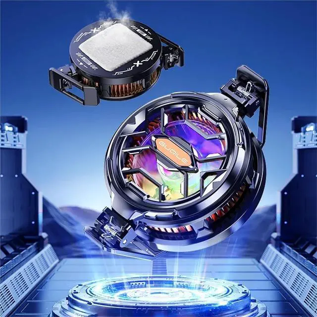 Alt view image 3 of 4 - Magnetic & Rotatable Back Clip Semiconductor Mobile Phone Cooler Radiator Strong Cooling RGB Cell Phone Cooler Phone Cooling Fan