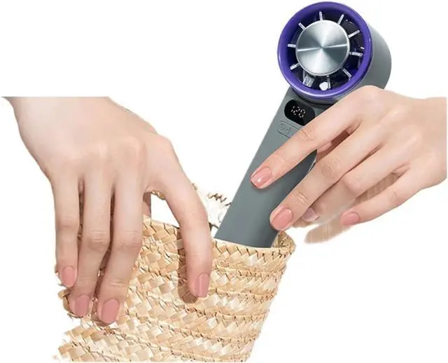 Alt view image 2 of 5 - Fit For Handheld Fan 120 Speed Portable Desktop Instant Cooling With Ice Mode Rechargeable Stylish Fan Women(Ice mode-PURPLE)