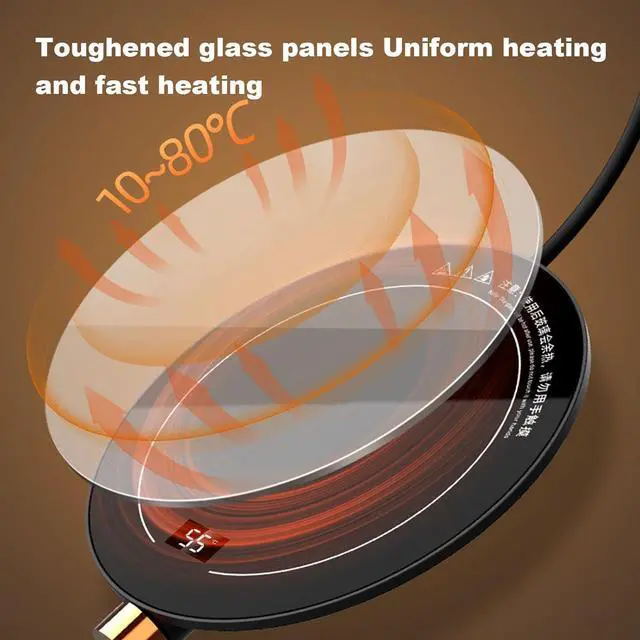 Alt view image 6 of 7 - Coffee Cup Warmers, Candle Wax Melt Warmer for Jar Candles, Safely Releases Scents Without A Flame, Electric Self Heated Plate for Heating Milk, Tea, Hot ChocolateAutomatic Shut-Off for 8 Hours