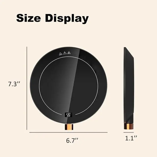 Alt view image 7 of 7 - Coffee Cup Warmers, Candle Wax Melt Warmer for Jar Candles, Safely Releases Scents Without A Flame, Electric Self Heated Plate for Heating Milk, Tea, Hot ChocolateAutomatic Shut-Off for 8 Hours
