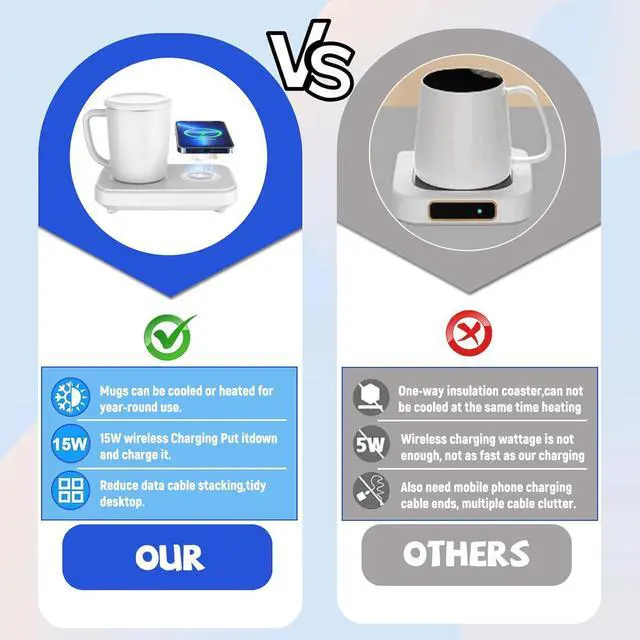 Alt view image 6 of 7 - Warmer and Refrigeration Smart Mug, 3-in-1 Smart Cooler Cups, Up to 130 Or Down to 40 Coffee Cup, Self Heating Coffee Mug, for Office, Travel, HouseholdBlack,