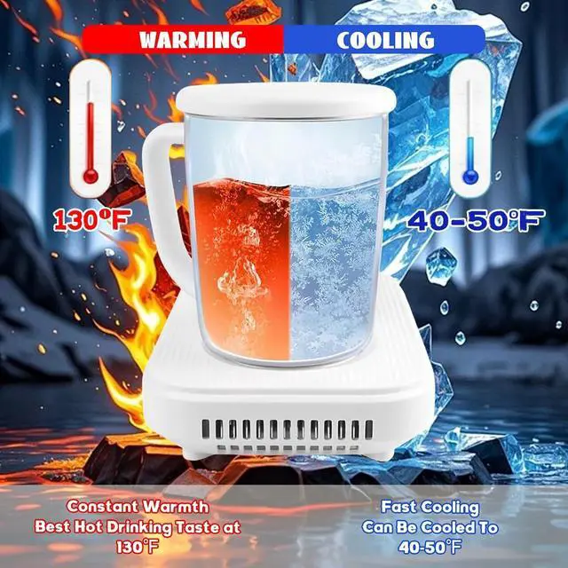 Alt view image 2 of 7 - Warmer and Refrigeration Smart Mug, 3-in-1 Smart Cooler Cups, Up to 130 Or Down to 40 Coffee Cup, Self Heating Coffee Mug, for Office, Travel, HouseholdBlack,