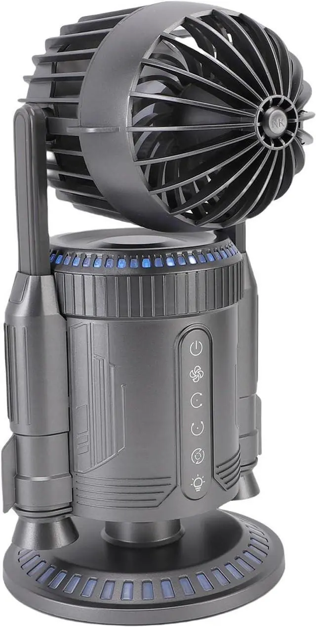 Alt view image 2 of 7 - Rocket Launch Mist Cooling Fan with RGB Light LED, USB C Fast Charging, 360° Rotation, for Game Rooms and Offices