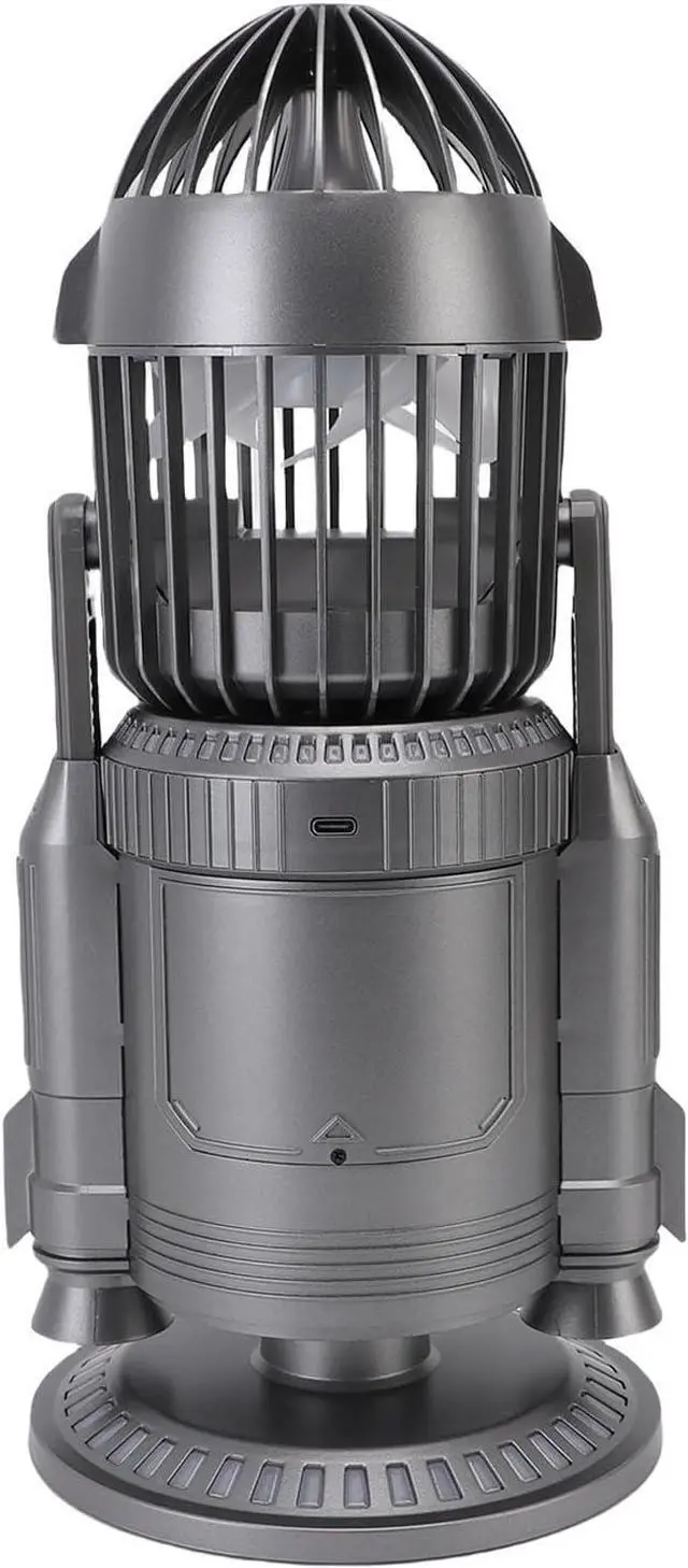 Alt view image 4 of 7 - Rocket Launch Mist Cooling Fan with RGB Light LED, USB C Fast Charging, 360° Rotation, for Game Rooms and Offices