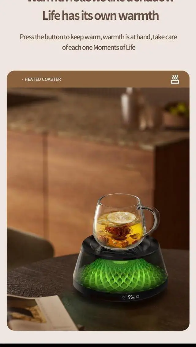 Alt view image 7 of 7 - Quick Heating Coffee Cup Heater 4 Speed Temperature Setting Heater (White 02)