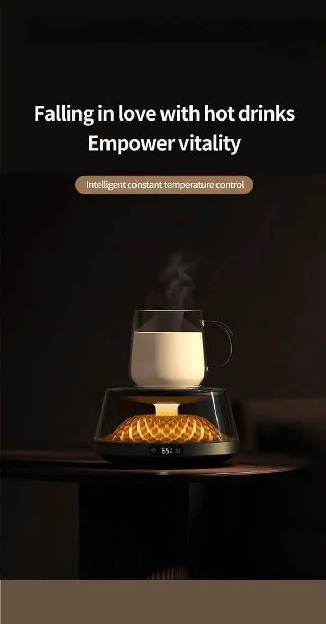 Alt view image 2 of 7 - Quick Heating Coffee Cup Heater 4 Speed Temperature Setting Heater (White 02)