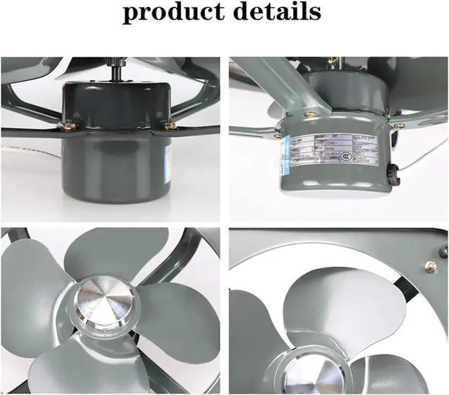 Alt view image 4 of 7 - Ventilation Fan 8/10 inch Industrial Ventilation Fan, High Speed Powerful Ventilation Extractor, Metal Low Noise Commercial Air Extractor Fan ventilating Fan(Color:EU,Size:8inch)