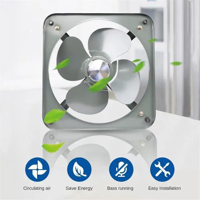 Alt view image 7 of 7 - Ventilation Fan 8/10 inch Industrial Ventilation Fan, High Speed Powerful Ventilation Extractor, Metal Low Noise Commercial Air Extractor Fan ventilating Fan(Color:EU,Size:8inch)