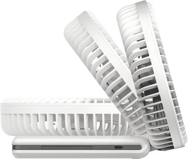 Alt view image 5 of 6 - Hand-held Big Head Fan Household Outdoor Desktop Small Fan Portable Folding 4000ma Long Endurance 4 Speed Small Fan(Gray)
