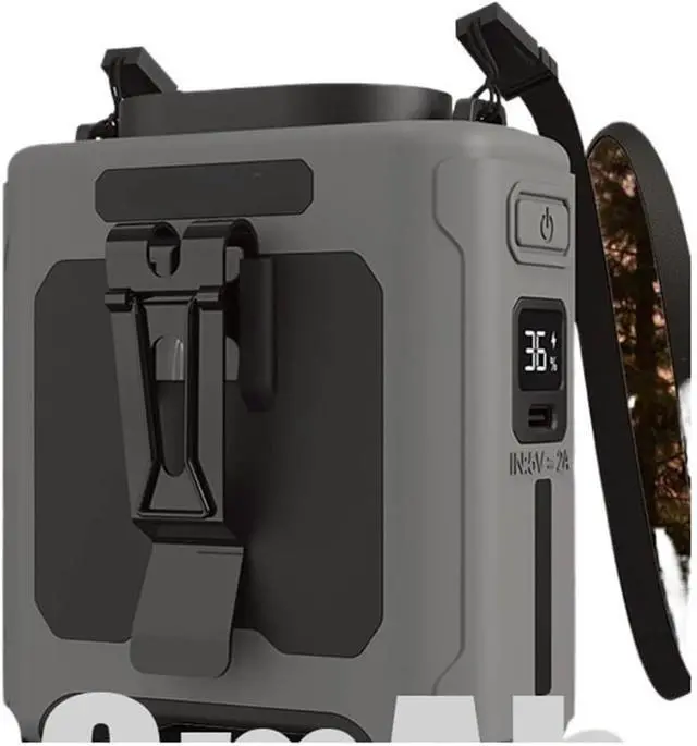 Alt view image 2 of 4 - 10000mAh Portable Outdoor Waist Fan Hanging Neck Strong Wind With Power Bank Lighting Sports Outdoor Working(DARK GRAY)