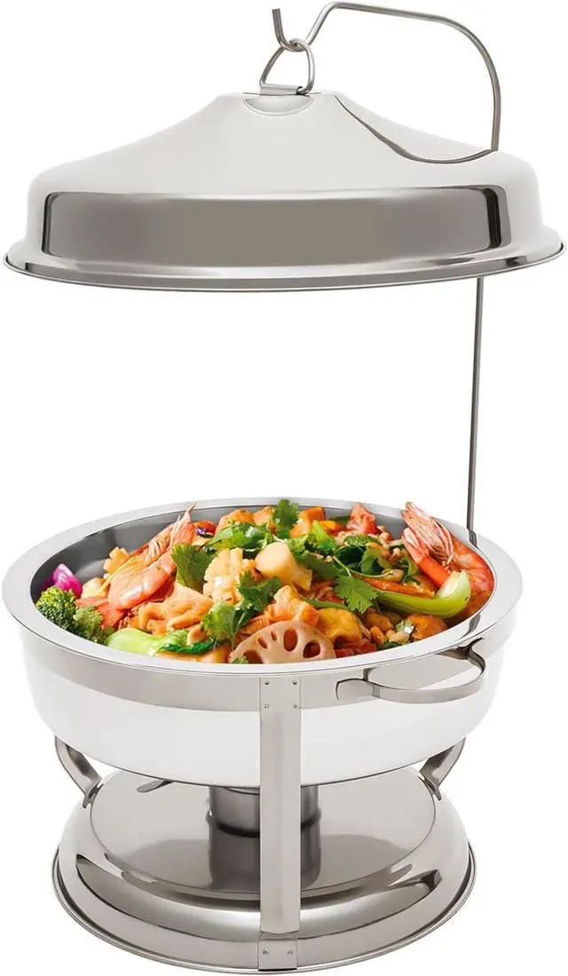 Main image of 9.5QT Stainless Steel Chafing Dish Buffet Set, Alcohol Fuel Food Warmer for Parties, Catering, & Events (Silver)