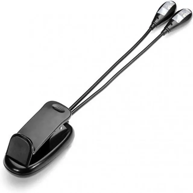 Alt view image 3 of 5 - Small Black Table lamp Flexible 2 Dual Arms Clip On 4 LED Light Lamp for Book Reading Tablet Lamp Drop Shipping