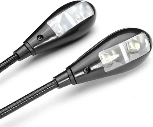 Alt view image 4 of 5 - Small Black Table lamp Flexible 2 Dual Arms Clip On 4 LED Light Lamp for Book Reading Tablet Lamp Drop Shipping