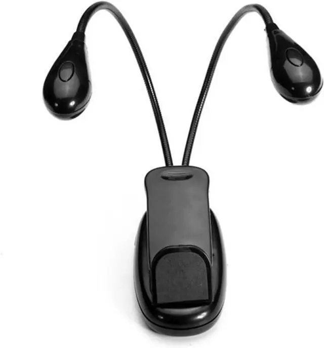 Main image of Small Black Table lamp Flexible 2 Dual Arms Clip On 4 LED Light Lamp for Book Reading Tablet Lamp Drop Shipping