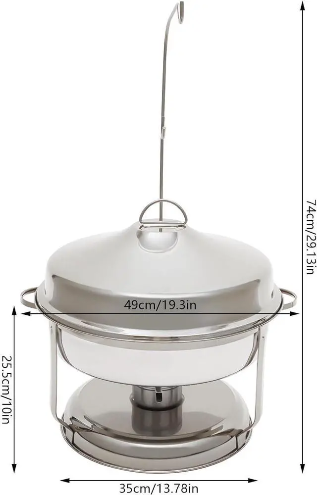 Alt view image 3 of 6 - 9.5QT Stainless Steel Chafing Dish Buffet Set, Alcohol Fuel Food Warmer for Parties, Catering, & Events (Silver)