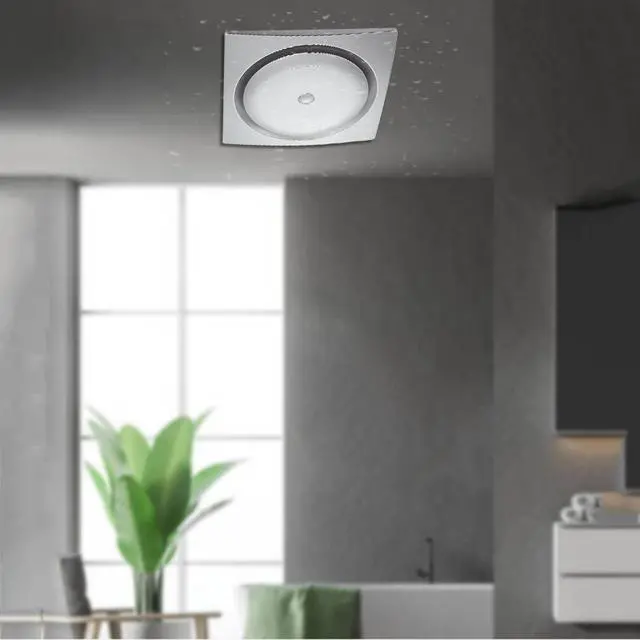 Alt view image 2 of 6 - Ventilation Fan Ceiling Type Ventilation Fan 30×30CM Household Powerful Silent Ventilation Fan Recessed Ceiling Exhaust Fan, 30W, 35dB, White/Silver ventilating Fan(Color:Silver,Size:10 inch)