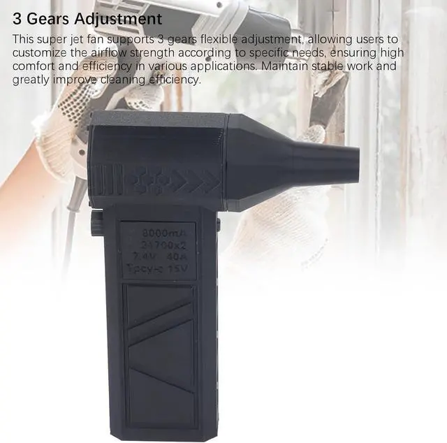 Alt view image 4 of 7 - AMAKO Super High Speed Fan:13000Rpm Variable Speed with Stepless Speed Control,Built in Battery,Turbo High Speed Blower for Car,Keyboard and Industrial Dust Cleaning