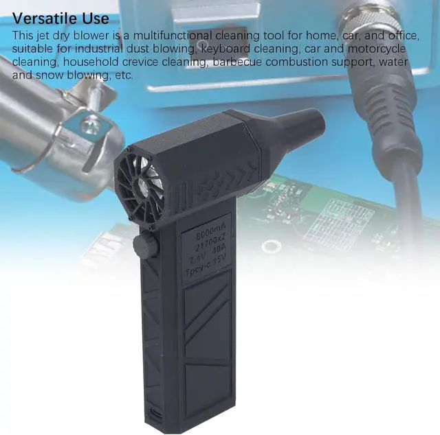 Alt view image 5 of 7 - AMAKO Super High Speed Fan:13000Rpm Variable Speed with Stepless Speed Control,Built in Battery,Turbo High Speed Blower for Car,Keyboard and Industrial Dust Cleaning