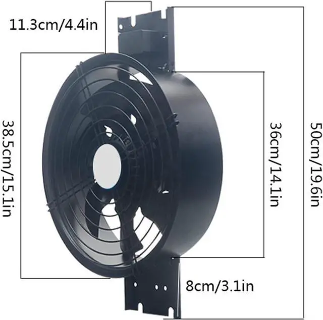 Alt view image 3 of 6 - Ventilation Fan Outer Rotor Axial Fan Exhaust Fan Kitchen Ventilation Fan Oil Fume Exhaust Fan with 7 Fan Blade Powerful Exhaust Fan with Plug, Low Noise ventilating Fan(Color:12 Inch)