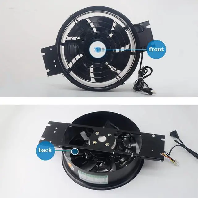 Alt view image 2 of 6 - Ventilation Fan Outer Rotor Axial Fan Exhaust Fan Kitchen Ventilation Fan Oil Fume Exhaust Fan with 7 Fan Blade Powerful Exhaust Fan with Plug, Low Noise ventilating Fan(Color:12 Inch)