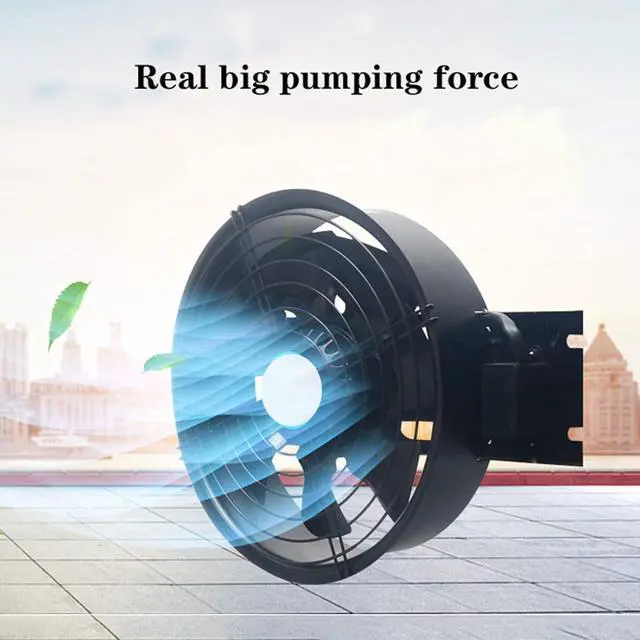 Alt view image 6 of 6 - Ventilation Fan Outer Rotor Axial Fan Exhaust Fan Kitchen Ventilation Fan Oil Fume Exhaust Fan with 7 Fan Blade Powerful Exhaust Fan with Plug, Low Noise ventilating Fan(Color:12 Inch)