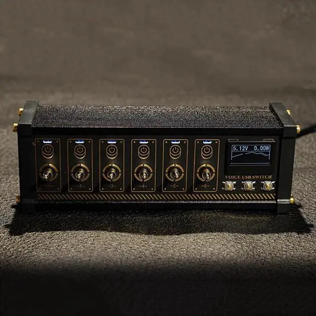 Main image of Desk Ornaments Modular USB Hub with Voice Control Independent Switching OLED Display Customizable Light Data Transfer Functions, Gifts for Women Men Adults Friends